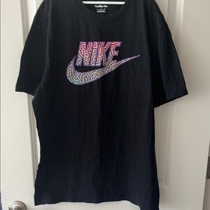 Nike Black T-Shirt with Multicolor Logo